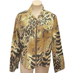 Fierce Animal Print Button-Up Jacket - Bold & Wild Style Statement